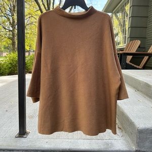 Ann Taylor Factory Camel Mock Neck Sweater